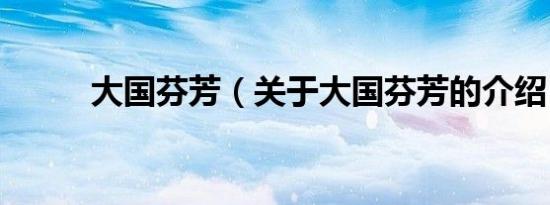 大国芬芳（关于大国芬芳的介绍）