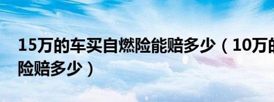 15万的车买自燃险能赔多少（10万的车自燃险赔多少）