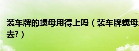 装车牌的螺母用得上吗（装车牌螺母怎么放进去?）