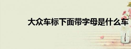 大众车标下面带字母是什么车