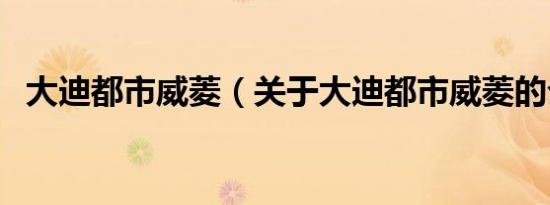 大迪都市威菱（关于大迪都市威菱的介绍）