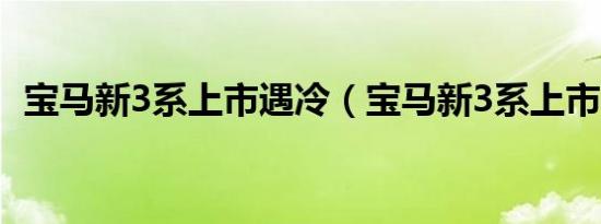 宝马新3系上市遇冷（宝马新3系上市时间）