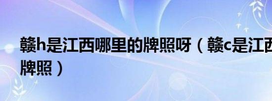 赣h是江西哪里的牌照呀（赣c是江西哪里的牌照）