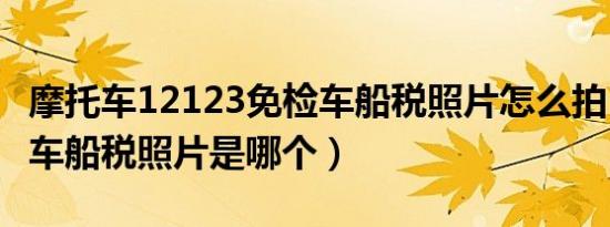 摩托车12123免检车船税照片怎么拍（12123车船税照片是哪个）