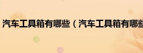 汽车工具箱有哪些（汽车工具箱有哪些工具）