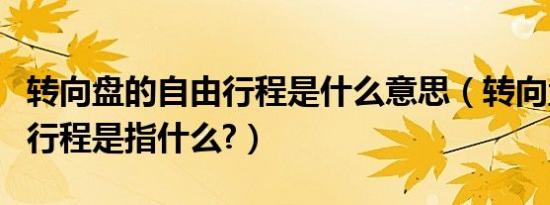 转向盘的自由行程是什么意思（转向盘的自由行程是指什么?）