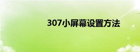 307小屏幕设置方法