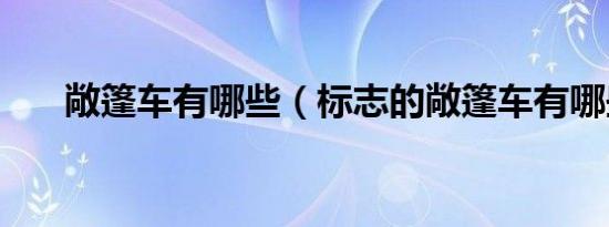 敞篷车有哪些（标志的敞篷车有哪些）