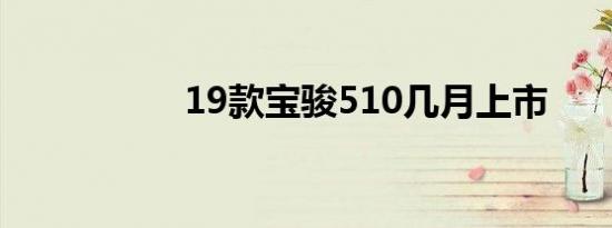 19款宝骏510几月上市