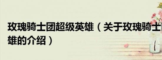 玫瑰骑士团超级英雄（关于玫瑰骑士团超级英雄的介绍）