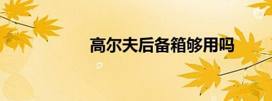 高尔夫后备箱够用吗