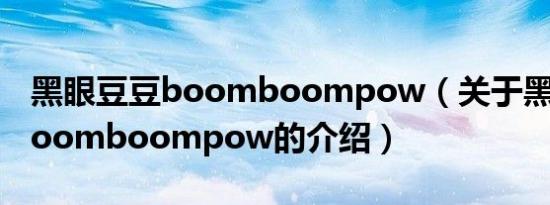 黑眼豆豆boomboompow（关于黑眼豆豆boomboompow的介绍）