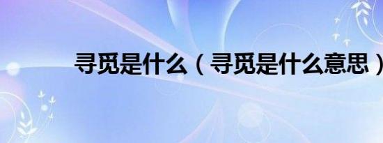 寻觅是什么（寻觅是什么意思）