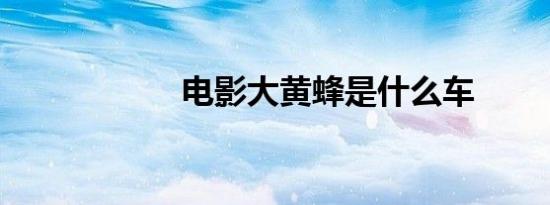 电影大黄蜂是什么车
