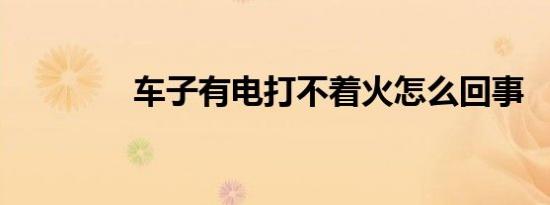 车子有电打不着火怎么回事