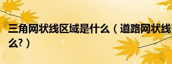 三角网状线区域是什么（道路网状线区域是什么?）