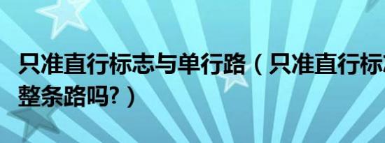 只准直行标志与单行路（只准直行标志指的是整条路吗?）