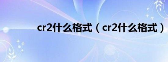 cr2什么格式（cr2什么格式）