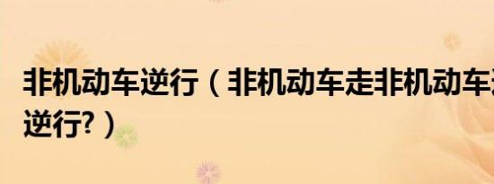 非机动车逆行（非机动车走非机动车道分不分逆行?）