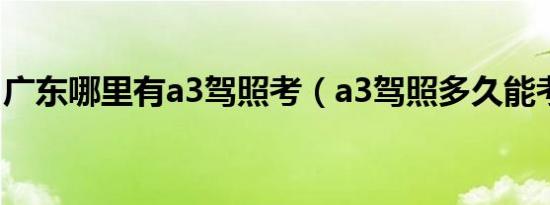 广东哪里有a3驾照考（a3驾照多久能考下来）