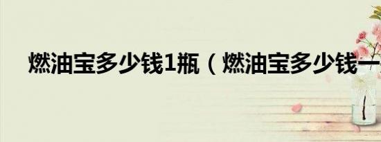 燃油宝多少钱1瓶（燃油宝多少钱一瓶?）