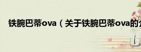 铁腕巴蒂ova（关于铁腕巴蒂ova的介绍）