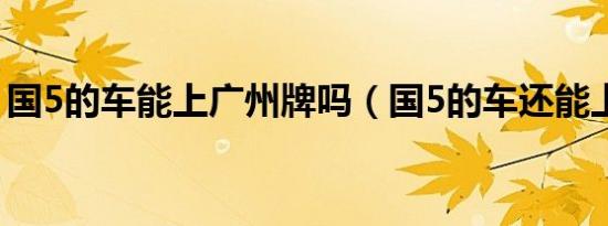 国5的车能上广州牌吗（国5的车还能上牌吗）