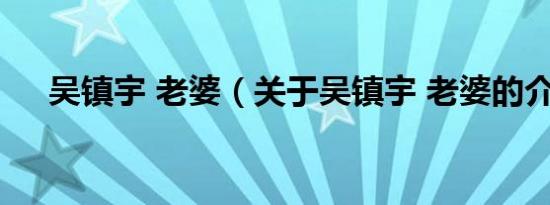 吴镇宇 老婆（关于吴镇宇 老婆的介绍）