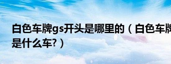 白色车牌gs开头是哪里的（白色车牌gs开头是什么车?）