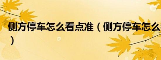 侧方停车怎么看点准（侧方停车怎么看点准确）