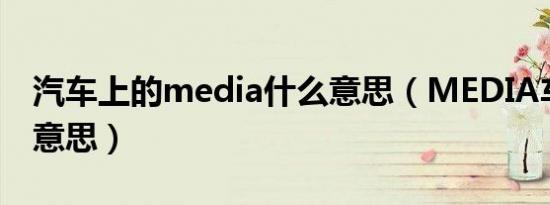 汽车上的media什么意思（MEDIA车上什么意思）
