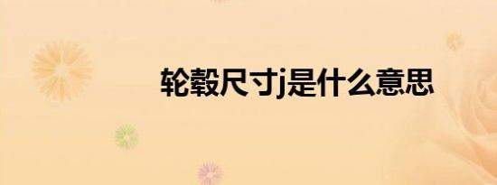 轮毂尺寸j是什么意思