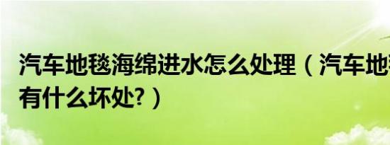 汽车地毯海绵进水怎么处理（汽车地毯进水了有什么坏处?）