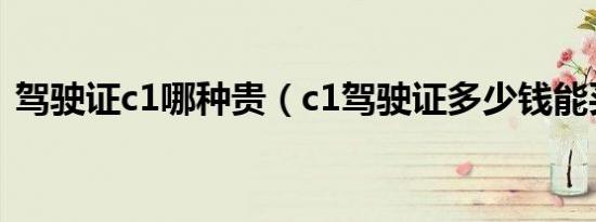 驾驶证c1哪种贵（c1驾驶证多少钱能买到?）