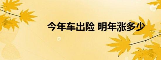 今年车出险 明年涨多少