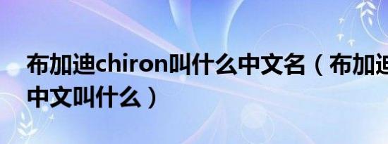 布加迪chiron叫什么中文名（布加迪chiron中文叫什么）