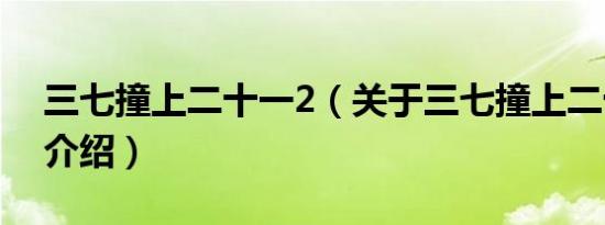 三七撞上二十一2（关于三七撞上二十一2的介绍）