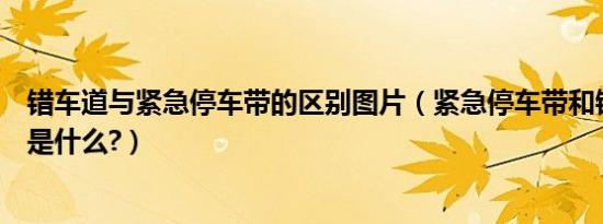 错车道与紧急停车带的区别图片（紧急停车带和错车道标志是什么?）