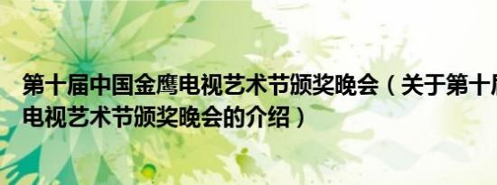 第十届中国金鹰电视艺术节颁奖晚会（关于第十届中国金鹰电视艺术节颁奖晚会的介绍）