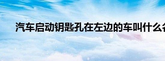 汽车启动钥匙孔在左边的车叫什么名字