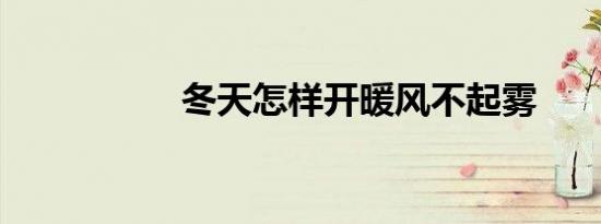 冬天怎样开暖风不起雾