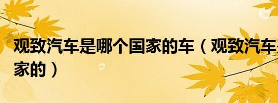 观致汽车是哪个国家的车（观致汽车是哪个国家的）