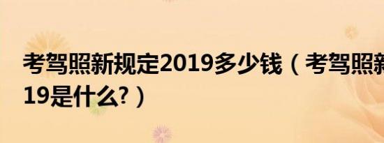 考驾照新规定2019多少钱（考驾照新规定2019是什么?）