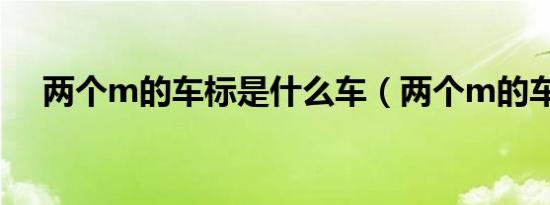 两个m的车标是什么车（两个m的车标）