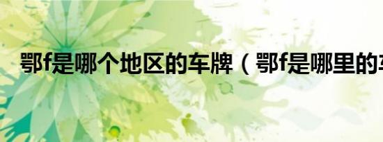 鄂f是哪个地区的车牌（鄂f是哪里的车牌）