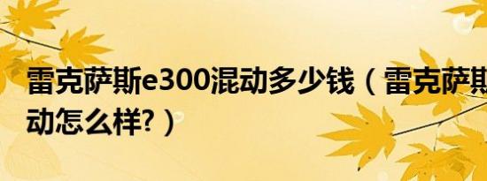 雷克萨斯e300混动多少钱（雷克萨斯e300混动怎么样?）
