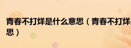 青春不打烊是什么意思（青春不打烊是什么意思）