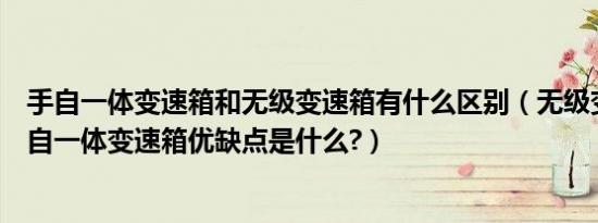 手自一体变速箱和无级变速箱有什么区别（无级变速箱和手自一体变速箱优缺点是什么?）