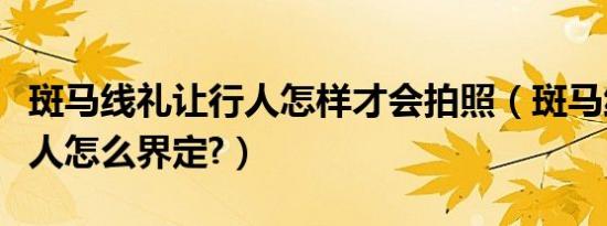 斑马线礼让行人怎样才会拍照（斑马线礼让行人怎么界定?）