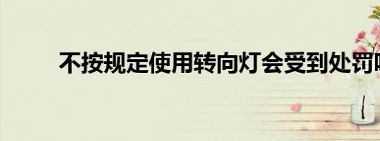 不按规定使用转向灯会受到处罚吗